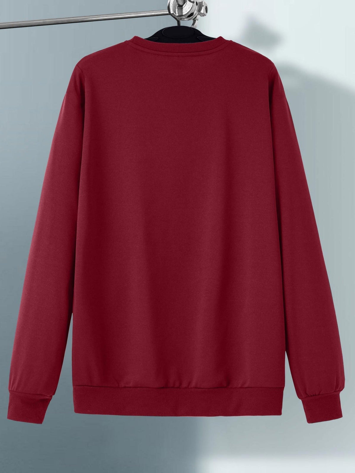 Unisex Sweatshirt Rundhals Langarm mit Fahrradfahrer-Print Mehrfarbig