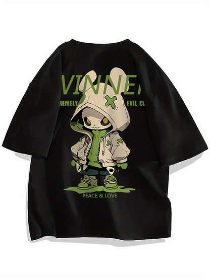 Herren Streetwear Oversize T-Shirt mit Cartoon-Print und Urban Style