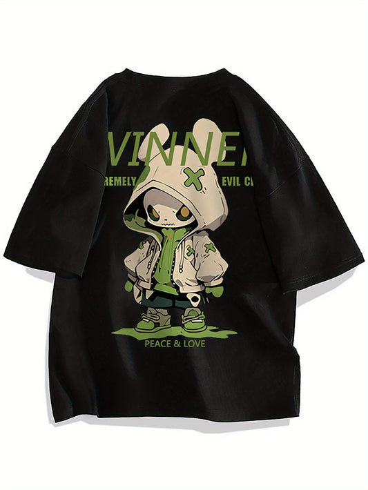Herren Streetwear Oversize T-Shirt mit Cartoon-Print und Urban Style