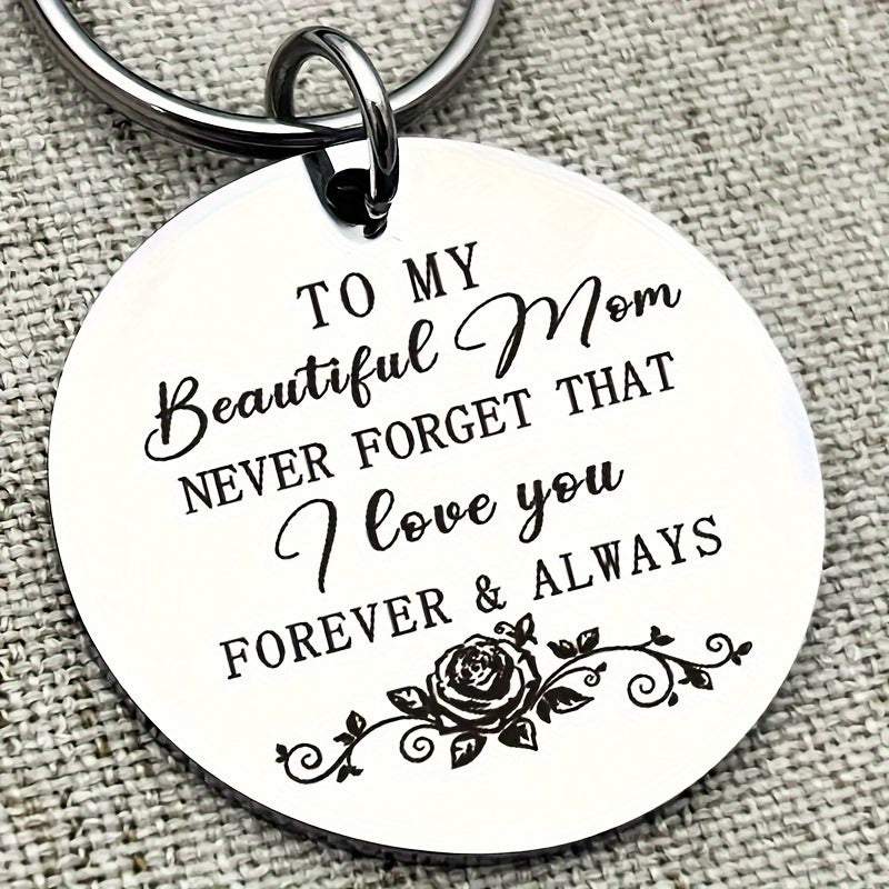 Schlüsselanhänger für Damen – Muttertagsgeschenk mit Gravur "Für meine schöne Mama, ich liebe dich für immer & ewig" – Stilvolles Accessoire und liebevolles Andenken