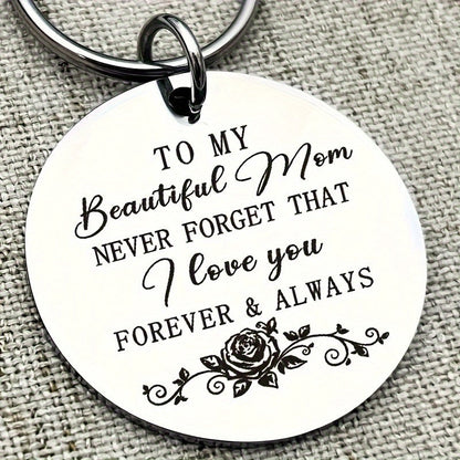 Schlüsselanhänger für Damen – Muttertagsgeschenk mit Gravur "Für meine schöne Mama, ich liebe dich für immer & ewig" – Stilvolles Accessoire und liebevolles Andenken