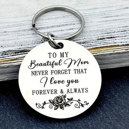 Schlüsselanhänger für Damen – Muttertagsgeschenk mit Gravur "Für meine schöne Mama, ich liebe dich für immer & ewig" – Stilvolles Accessoire und liebevolles Andenken