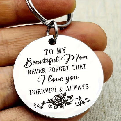 Schlüsselanhänger für Damen – Muttertagsgeschenk mit Gravur "Für meine schöne Mama, ich liebe dich für immer & ewig" – Stilvolles Accessoire und liebevolles Andenken