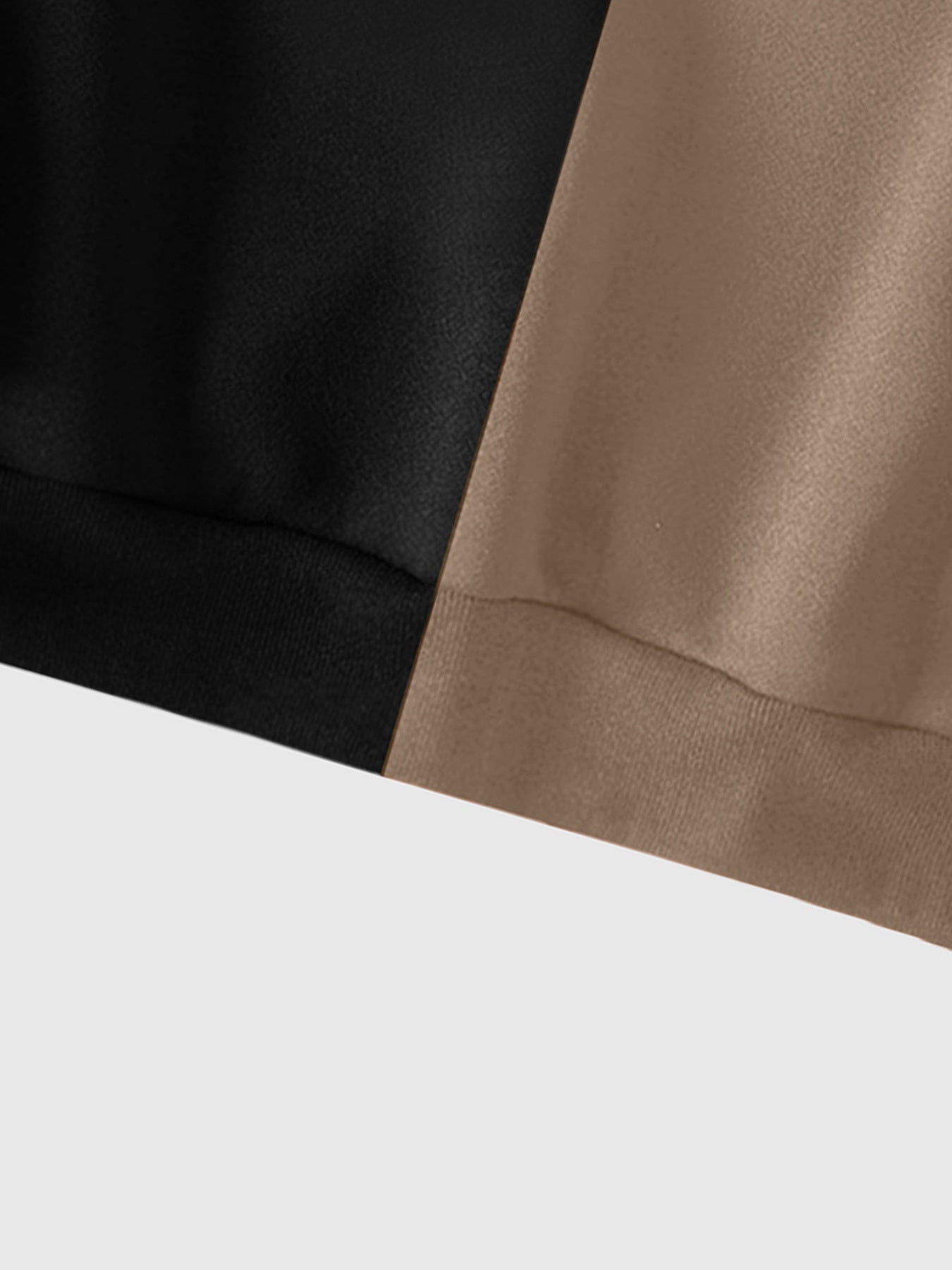 Zweifarbiger Kapuzenpullover mit Reißverschluss und Grafikprint