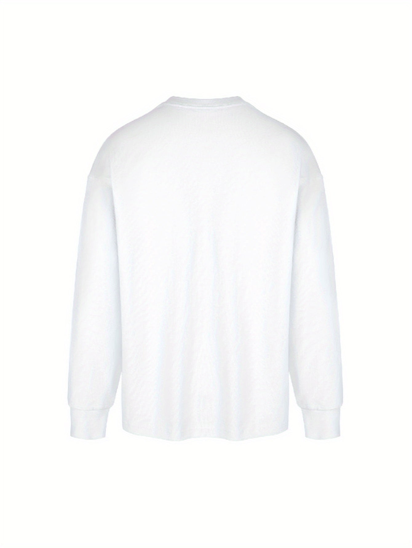 Herren Langarmshirt mit Rundhalsausschnitt und Streifen-Palmen-Print