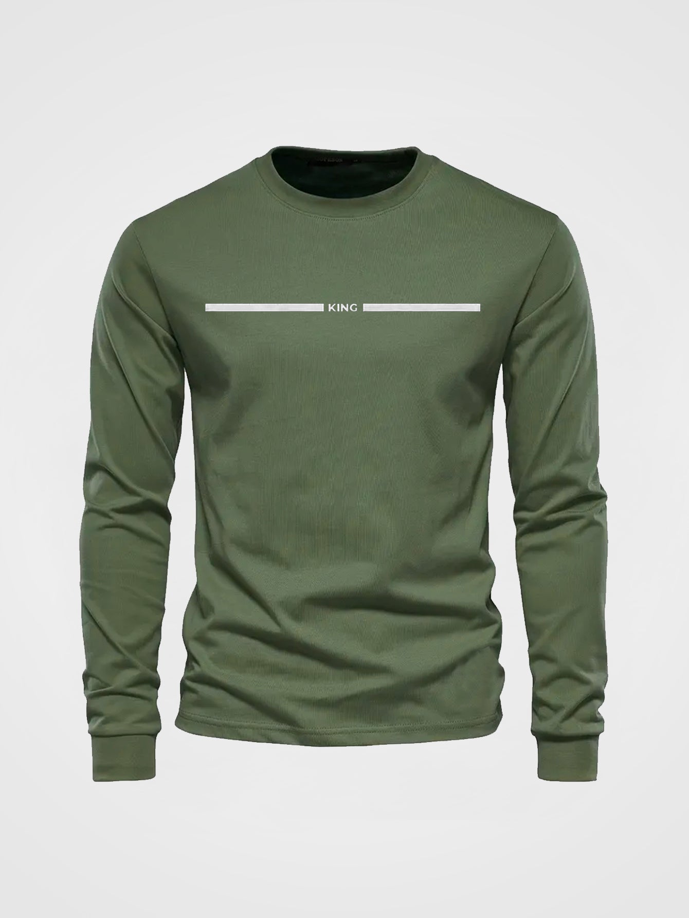 Herren Langarmshirt mit Rundhalsausschnitt und 'King' Print