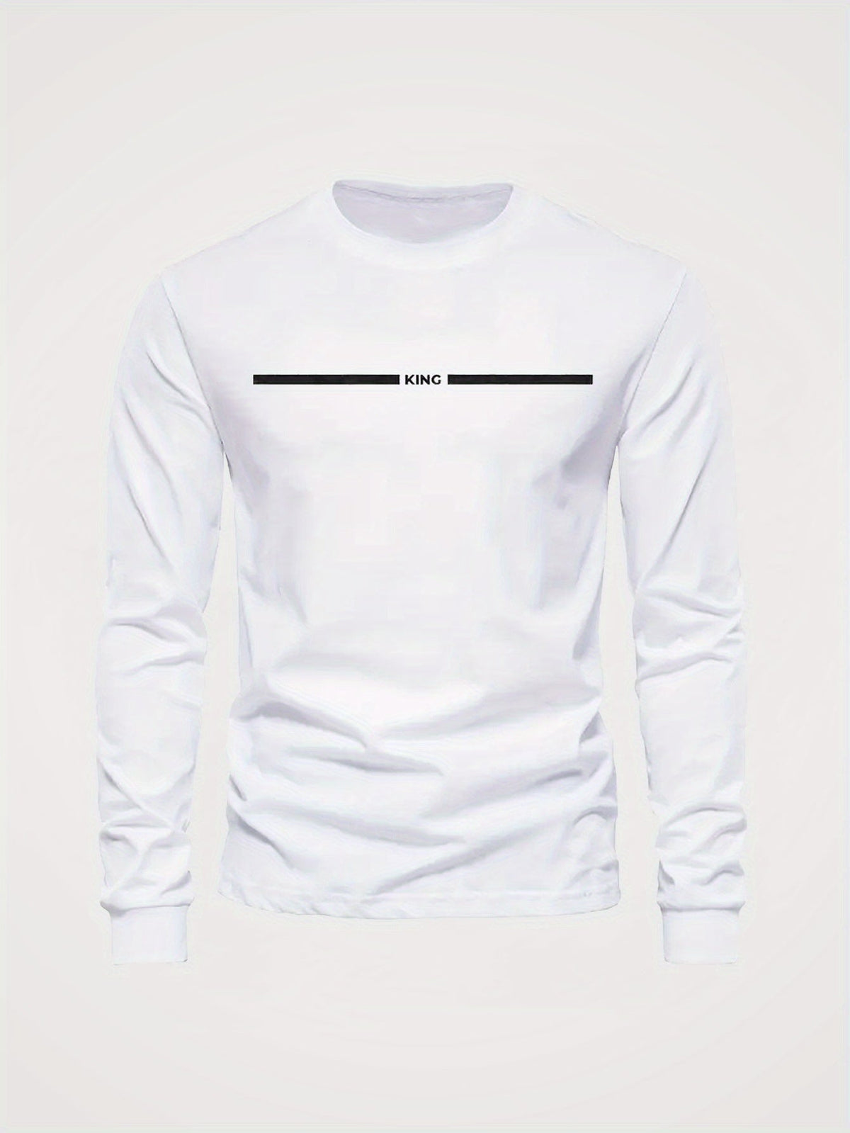 Herren Langarmshirt mit Rundhalsausschnitt und 'King' Print