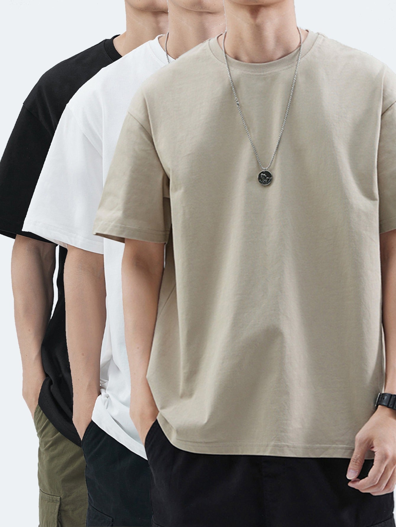 Herren Basic Oversize T-Shirt Set – Lässiger Streetwear Look für Alltag und Freizeit