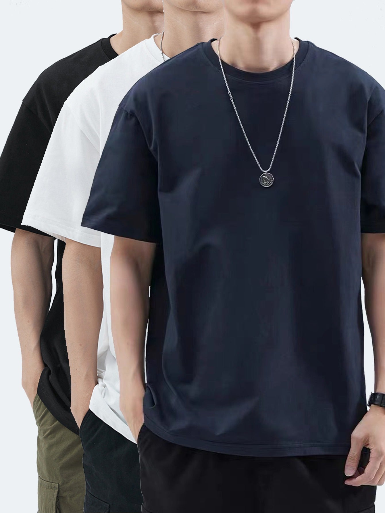 Herren Basic Oversize T-Shirt Set – Lässiger Streetwear Look für Alltag und Freizeit