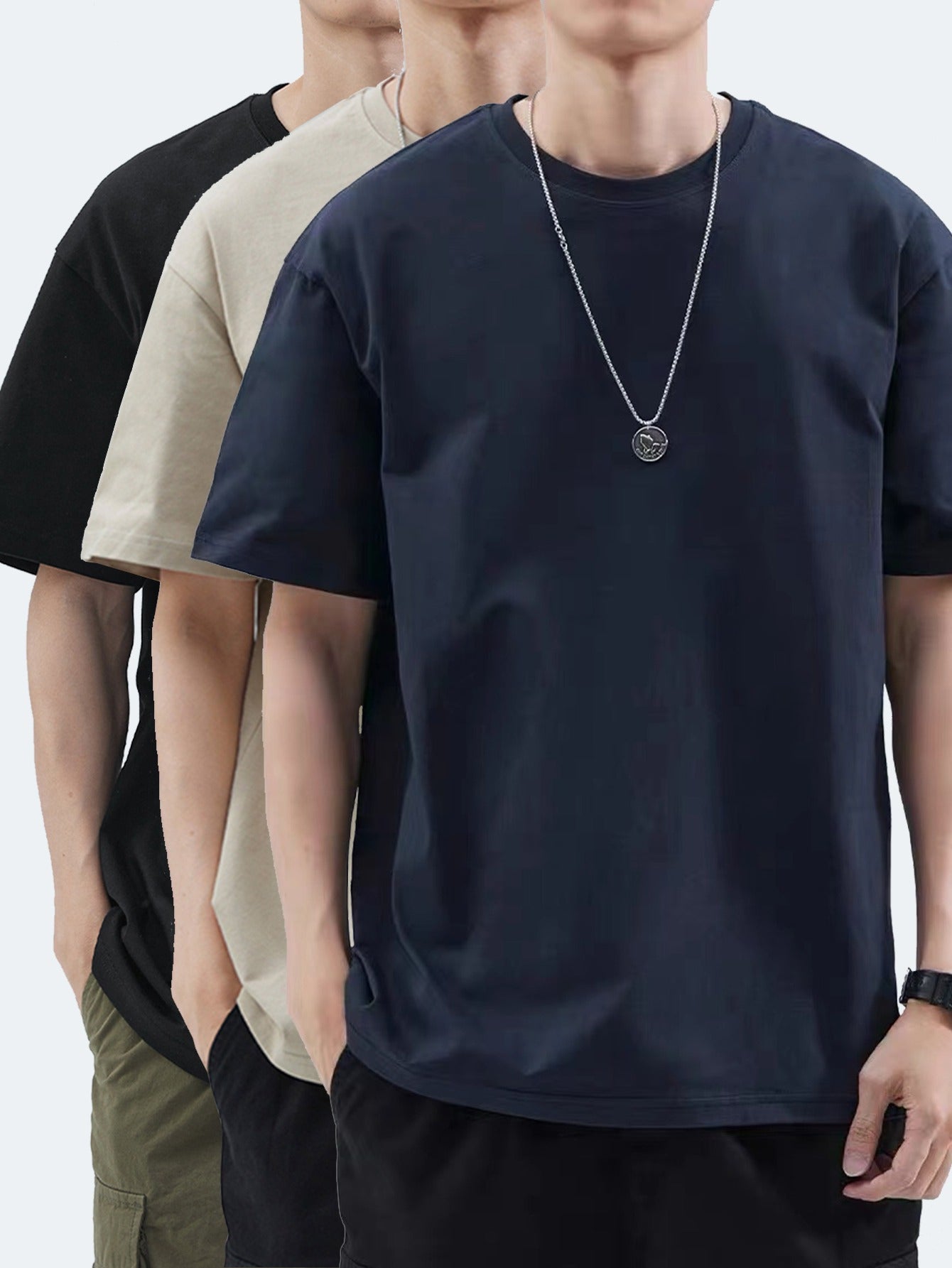 Herren Basic Oversize T-Shirt Set – Lässiger Streetwear Look für Alltag und Freizeit