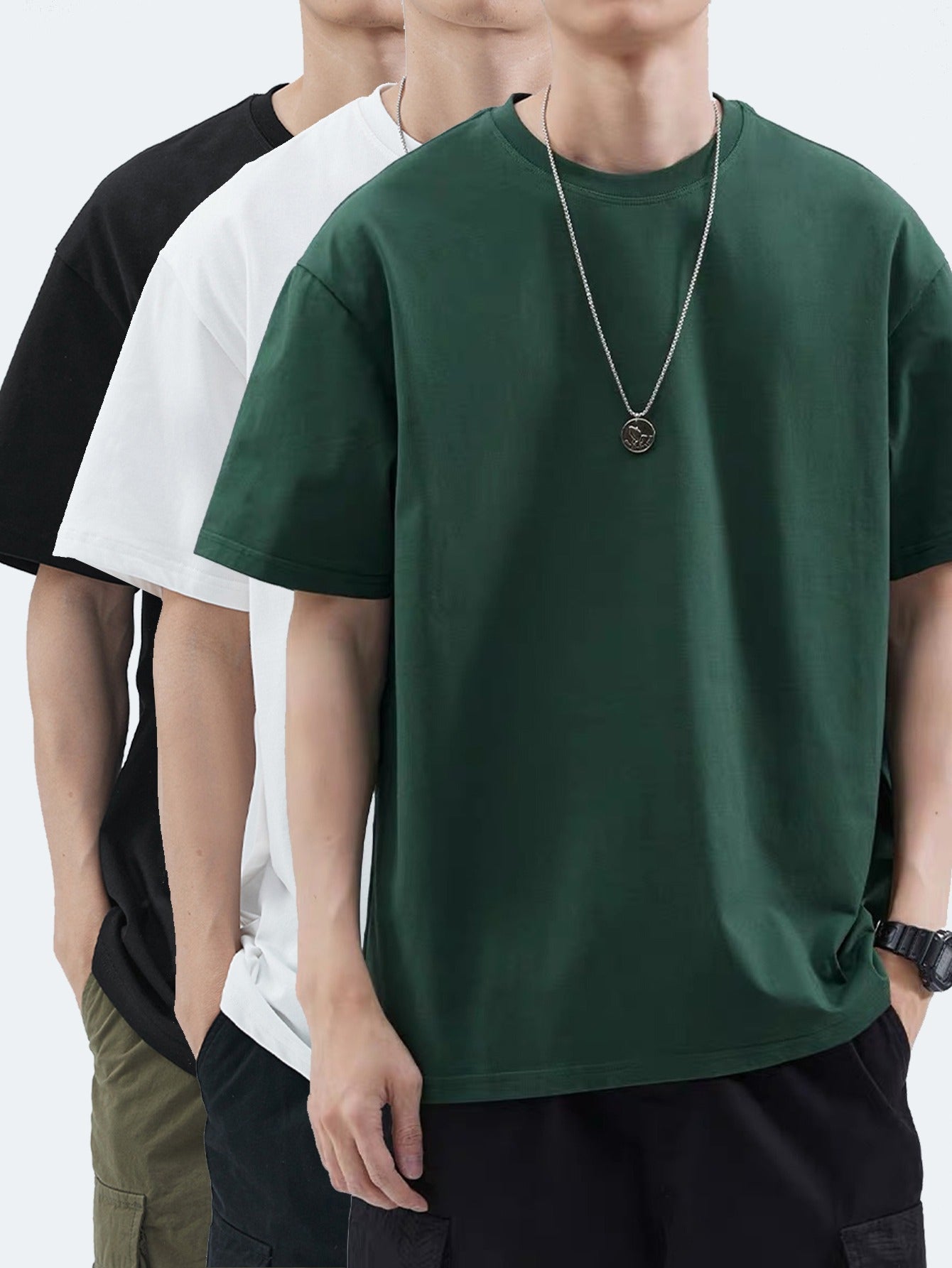 Herren Basic Oversize T-Shirt Set – Lässiger Streetwear Look für Alltag und Freizeit