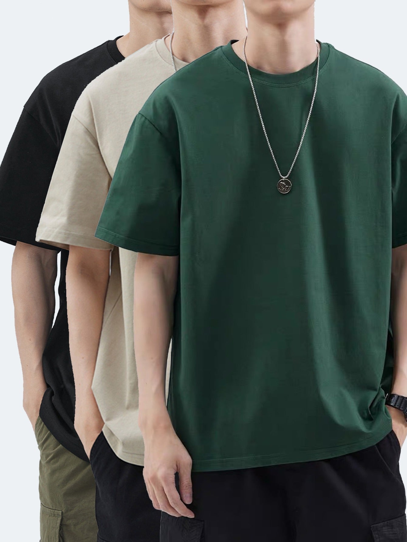 Herren Basic Oversize T-Shirt Set – Lässiger Streetwear Look für Alltag und Freizeit