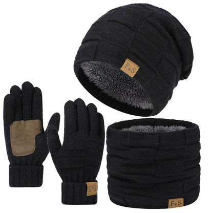 Winter Beanie Mütze Schal Handschuhe Set gefüttert Strick für Damen & Herren
