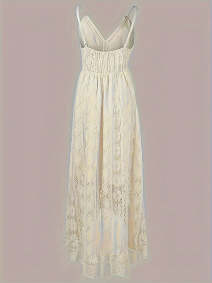 Damen Boho Maxikleid mit Spitze und V-Ausschnitt – Elegantes Sommerkleid für besondere Anlässe