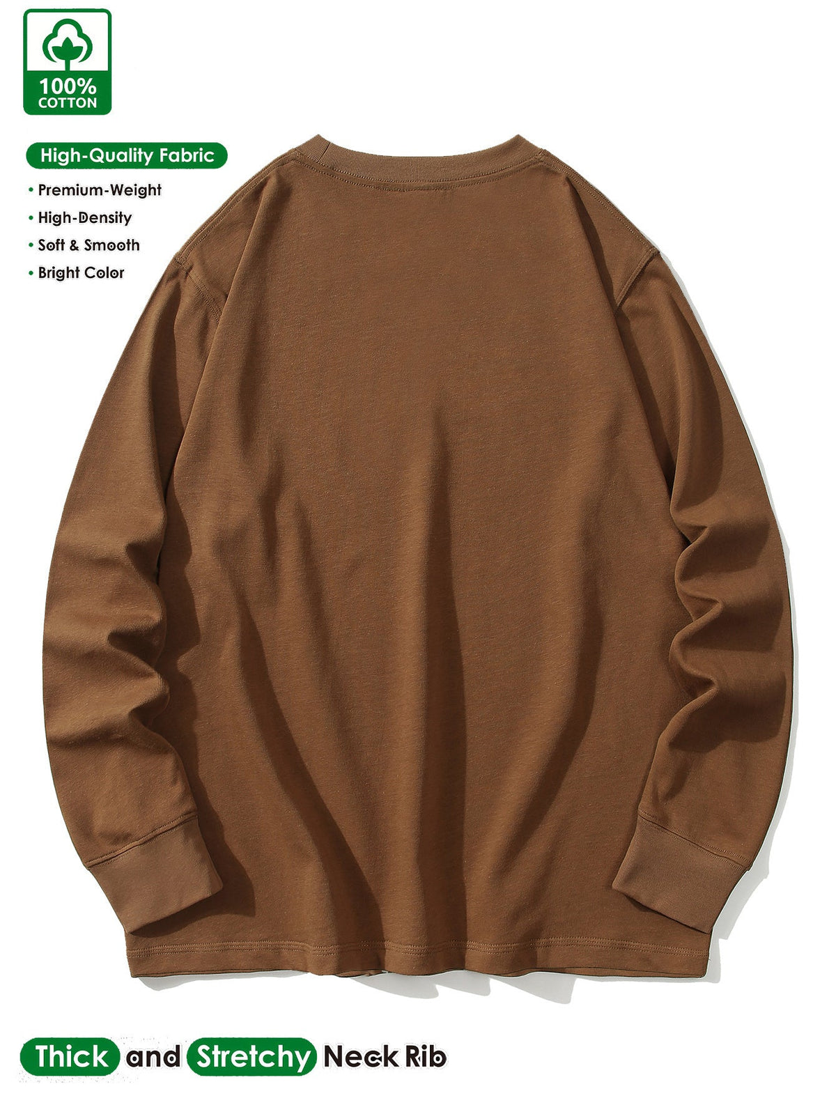 Herren Langarmshirt Rundhals mit Logo-Applikation
