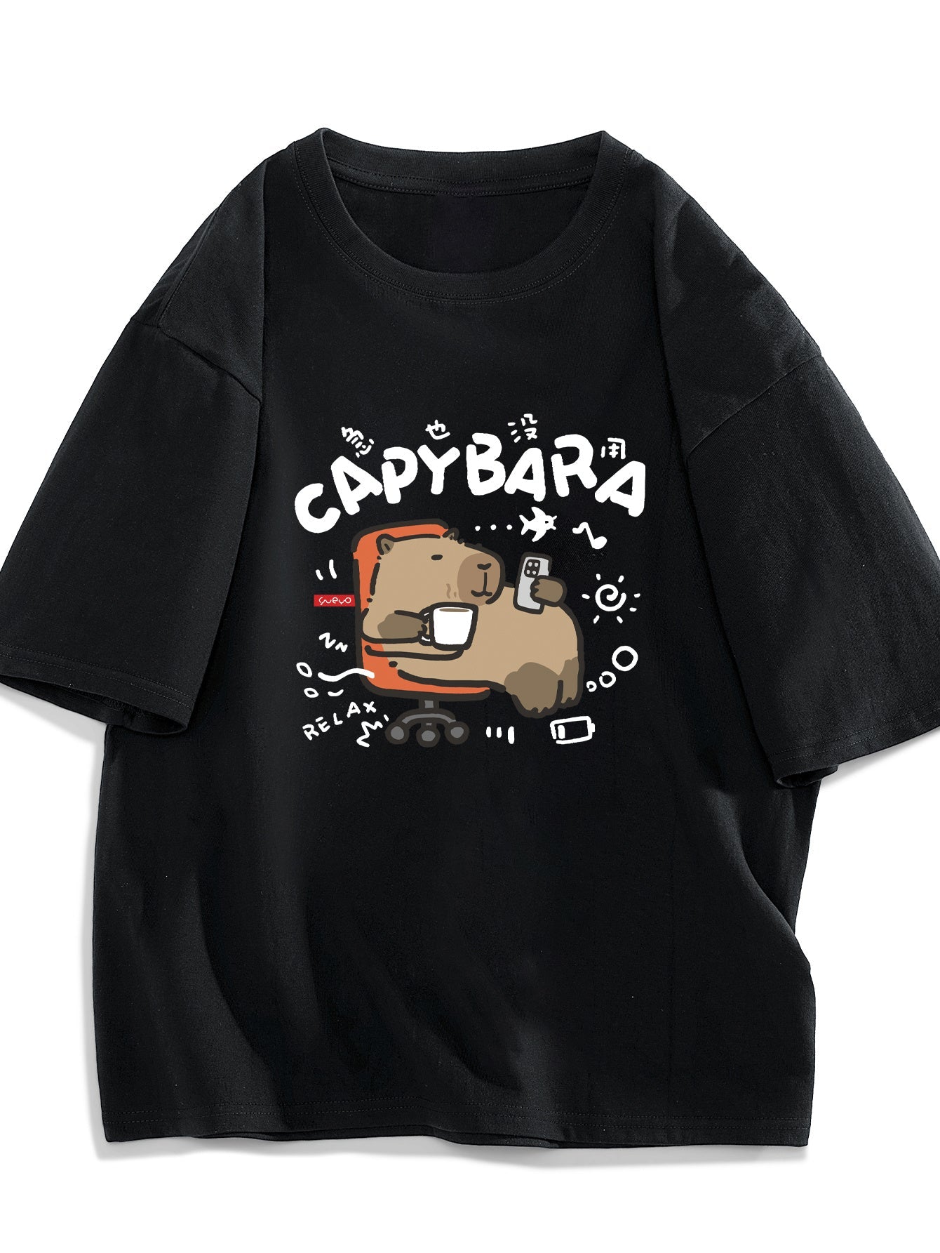 Herren T-Shirt mit Capybara-Print – Lustiges Freizeitshirt für entspannte Tage