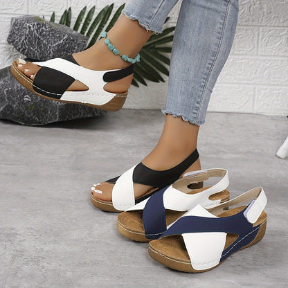 Damen Komfort-Wandersandalen – Modische Freizeit-Sandalen mit Keilabsatz für Alltag und Urlaub