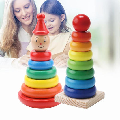 Kinder Stapelturm Holzspielzeug – Lernspiel für Jungen und Mädchen, Montessori Stil