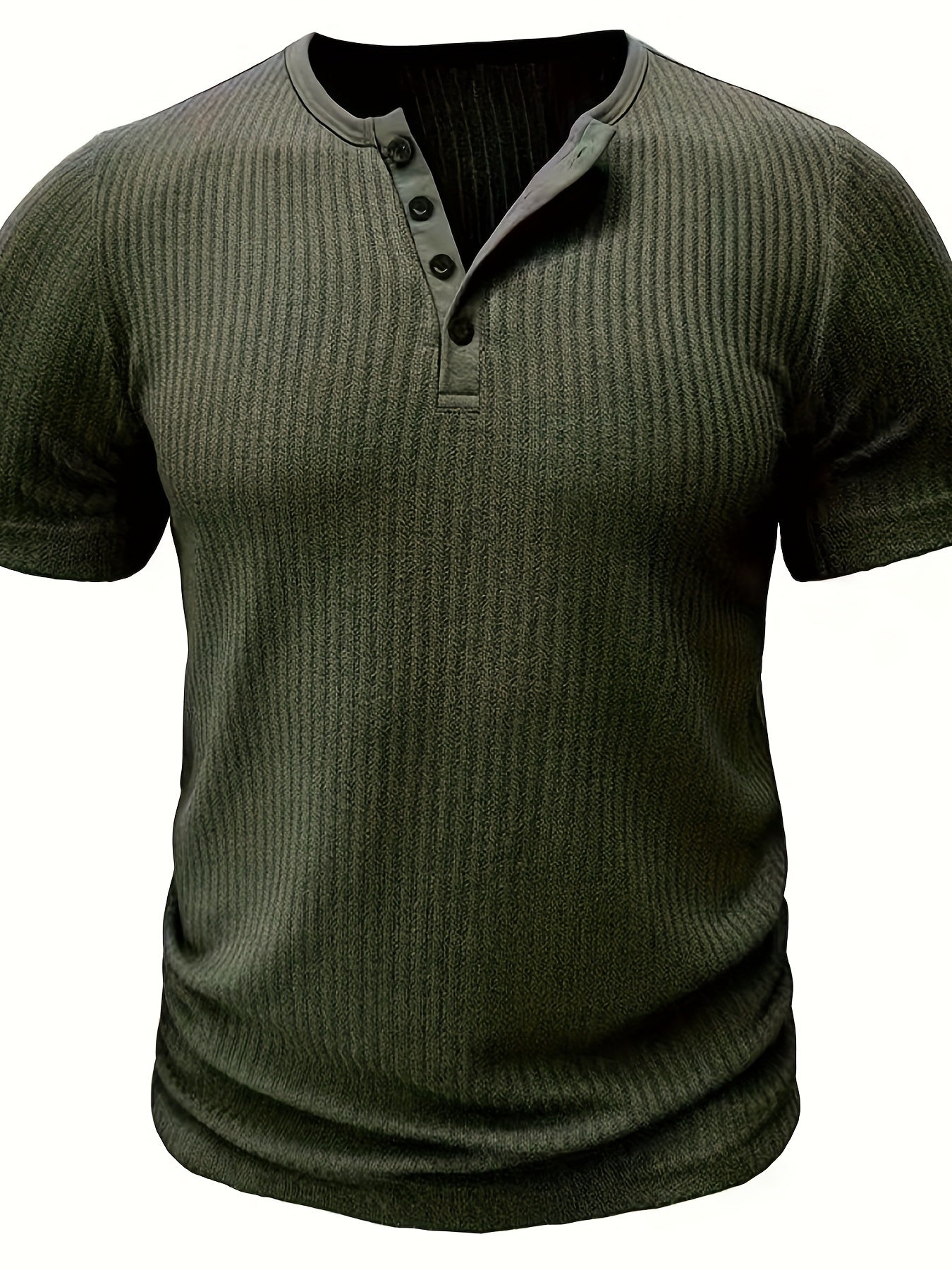 Herren Henley T-Shirt Kurzarm – Geripptes Freizeitshirt mit Knopfleiste für Alltag und Freizeit