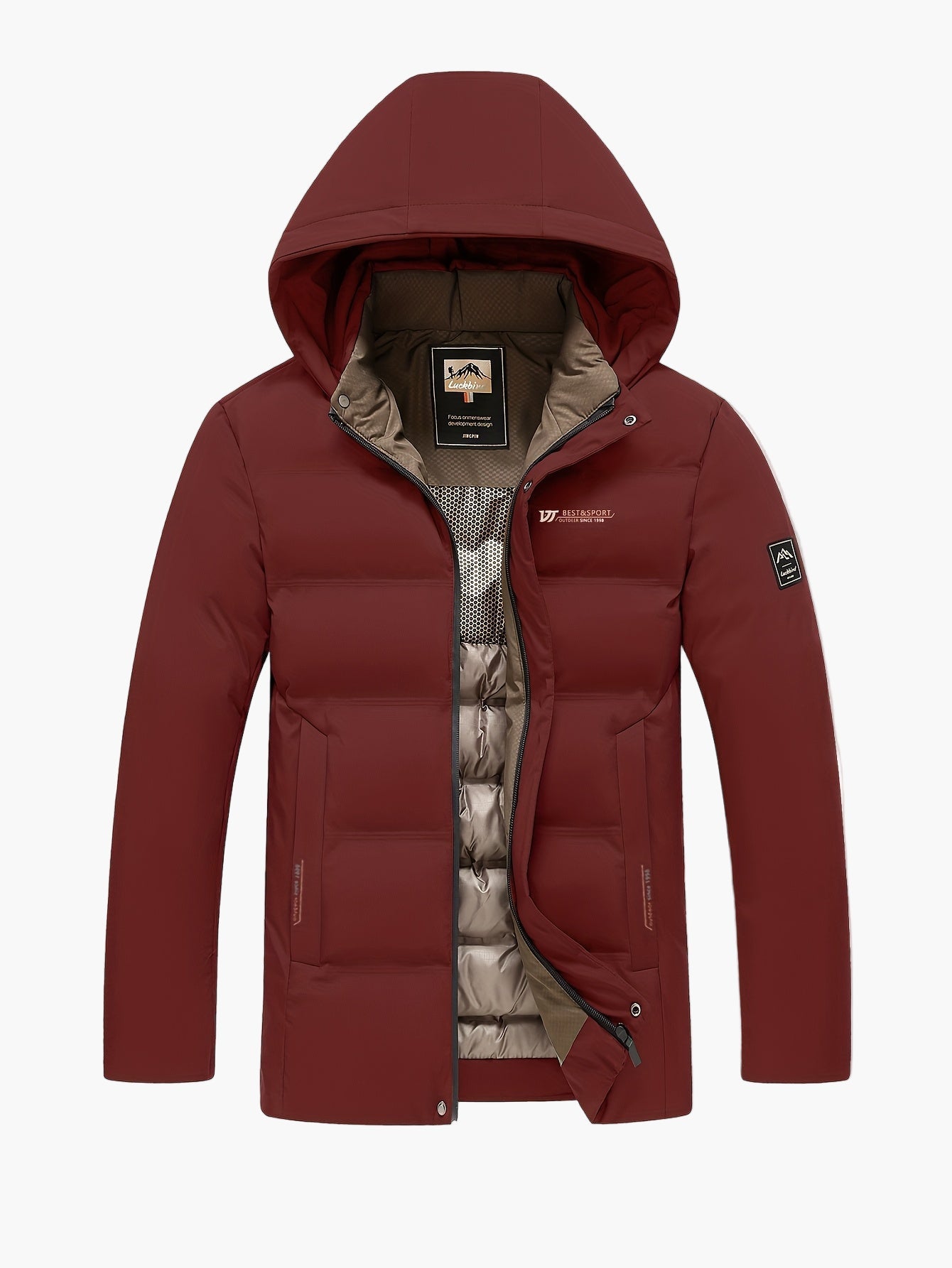 Herren Winter Steppjacke mit Kapuze – Outdoor Casual Daunenjacke