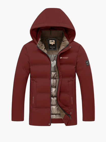 Herren Winter Steppjacke mit Kapuze – Outdoor Casual Daunenjacke