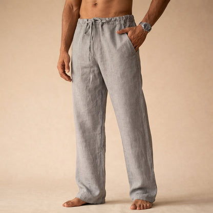 Herren Freizeithose Weites Bein mit Kordelzug Weiß