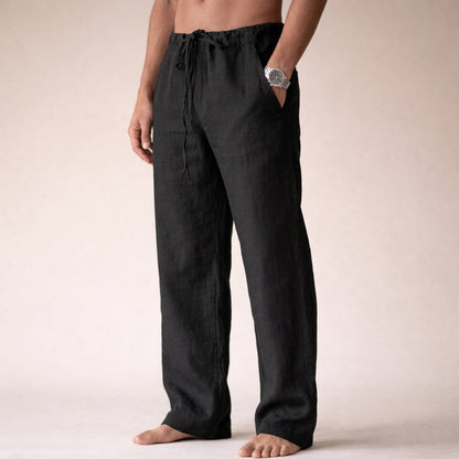 Herren Freizeithose Weites Bein mit Kordelzug Weiß