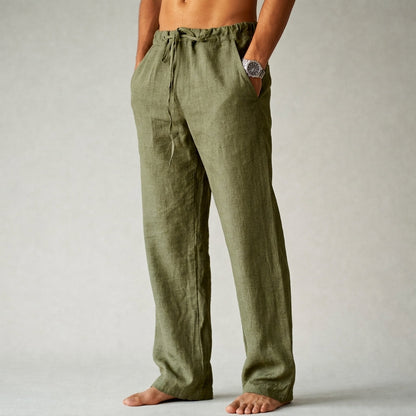 Herren Freizeithose Weites Bein mit Kordelzug Weiß