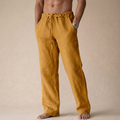 Herren Freizeithose Weites Bein mit Kordelzug Weiß