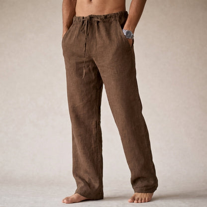 Herren Freizeithose Weites Bein mit Kordelzug Weiß