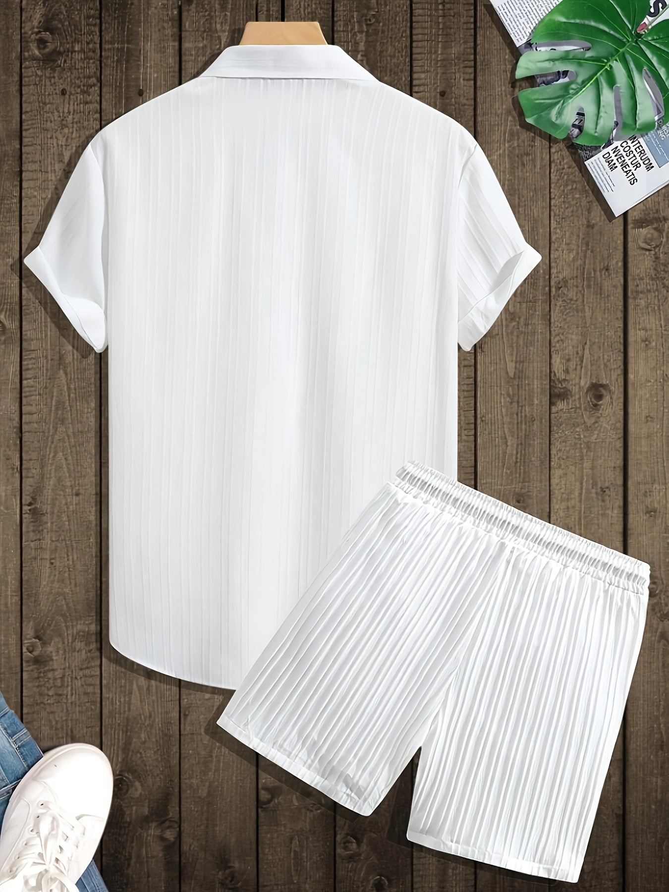 Herren Sommer Freizeit Set – Kurzarm Hemd & Shorts – Stilvolles, Lockeres Outfit für Alltag & Urlaub