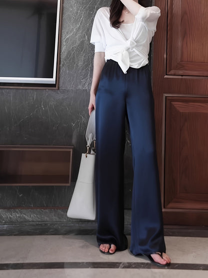 Damen Weitbeinige Elegante Hose für Büro und Freizeit