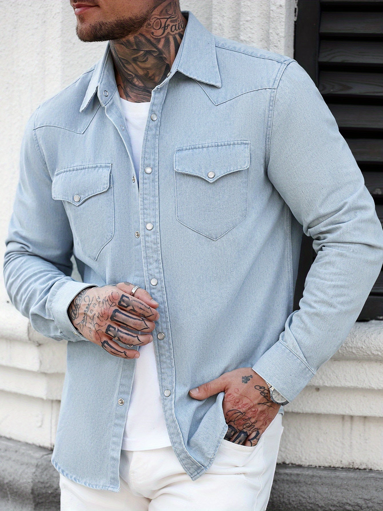 Herren Denim Hemd im Western-Stil – Lässige Mode für Alltag & Freizeit