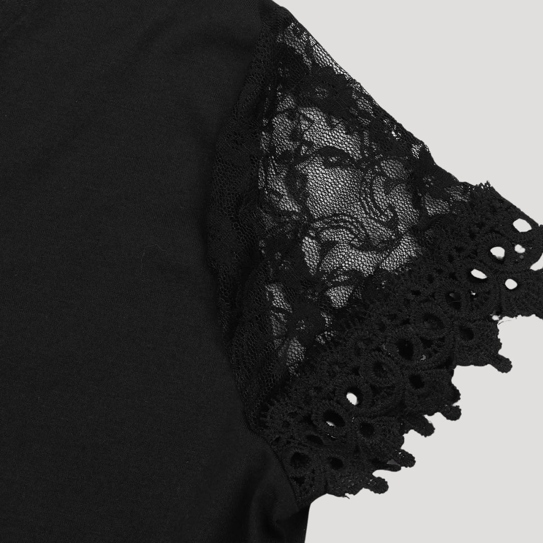 Damen Spitzenkleid mit Muschelsaum – Elegantes Abendkleid mit Spitze und modernem Design