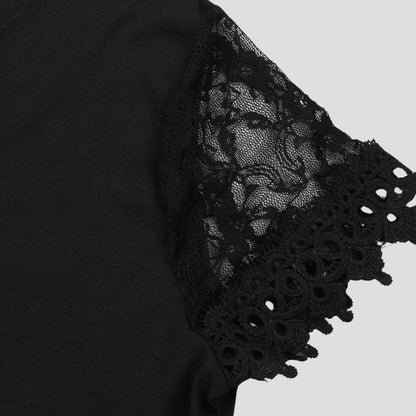 Damen Spitzenkleid mit Muschelsaum – Elegantes Abendkleid mit Spitze und modernem Design