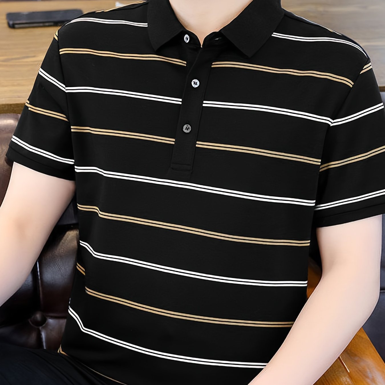 Herren Poloshirt mit Streifenmuster – Moderner Freizeit- & Business-Look