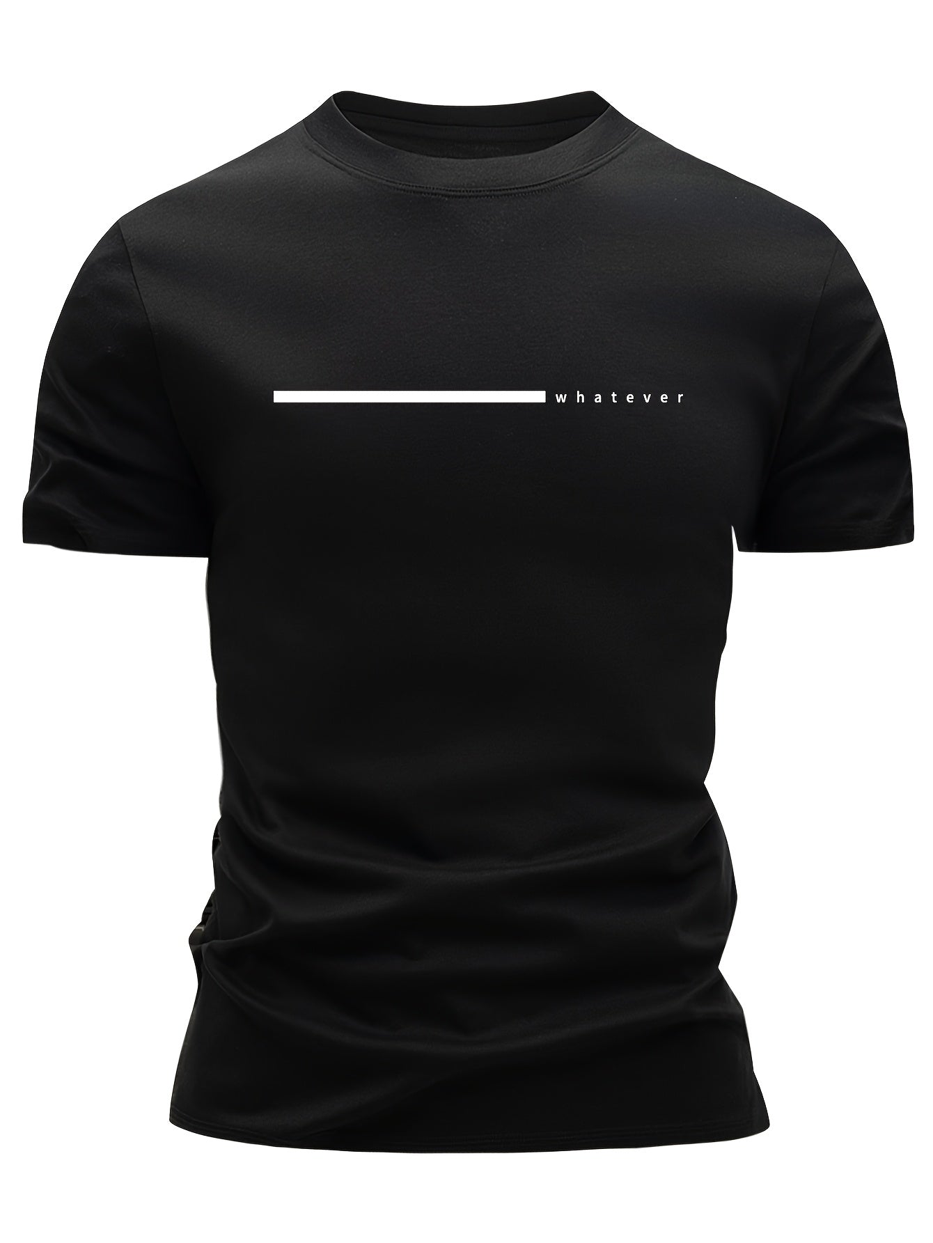 Herren T-Shirt Casual Streetwear mit Minimalistischem 'Whatever' Print – Modernes Basic für Freizeit & Alltag