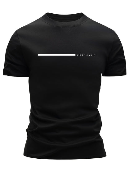 Herren T-Shirt Casual Streetwear mit Minimalistischem 'Whatever' Print – Modernes Basic für Freizeit & Alltag