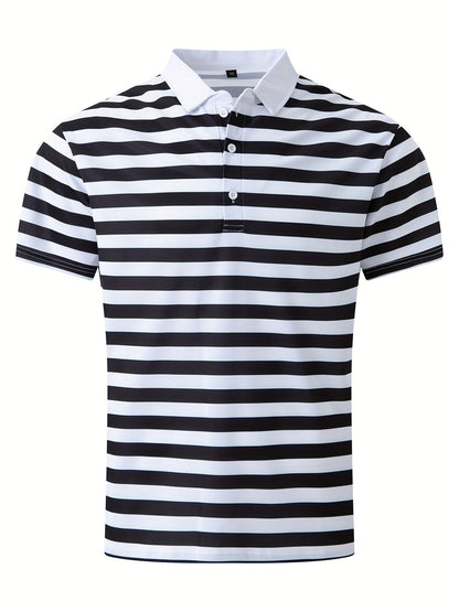 Herren Poloshirt im maritimen Streifen-Look für Freizeit und Segeln – Sommer Casual Polo