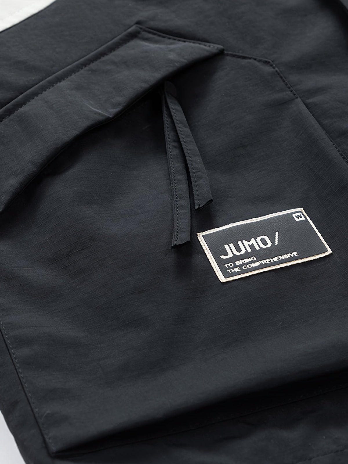 Herren Kapuzenjacke mit Farbblock-Design, Reißverschluss und Taschen