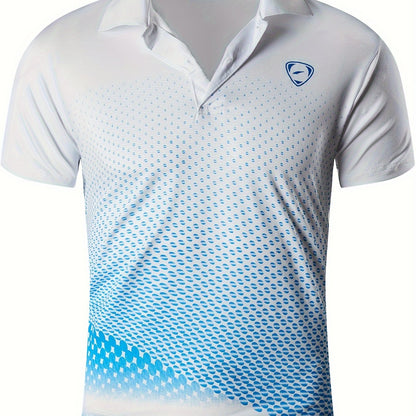 Herren Sport Polohemd mit modernem Grafikdesign – Perfekt für Training, Golf und Freizeit