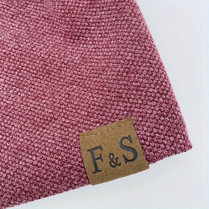 Slouchy Beanie Mütze mit Umschlag und Fleecefutter