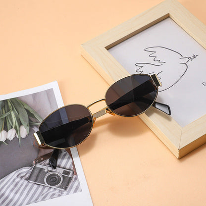 Carly – Retro Ovale Metallrahmen-Sonnenbrille