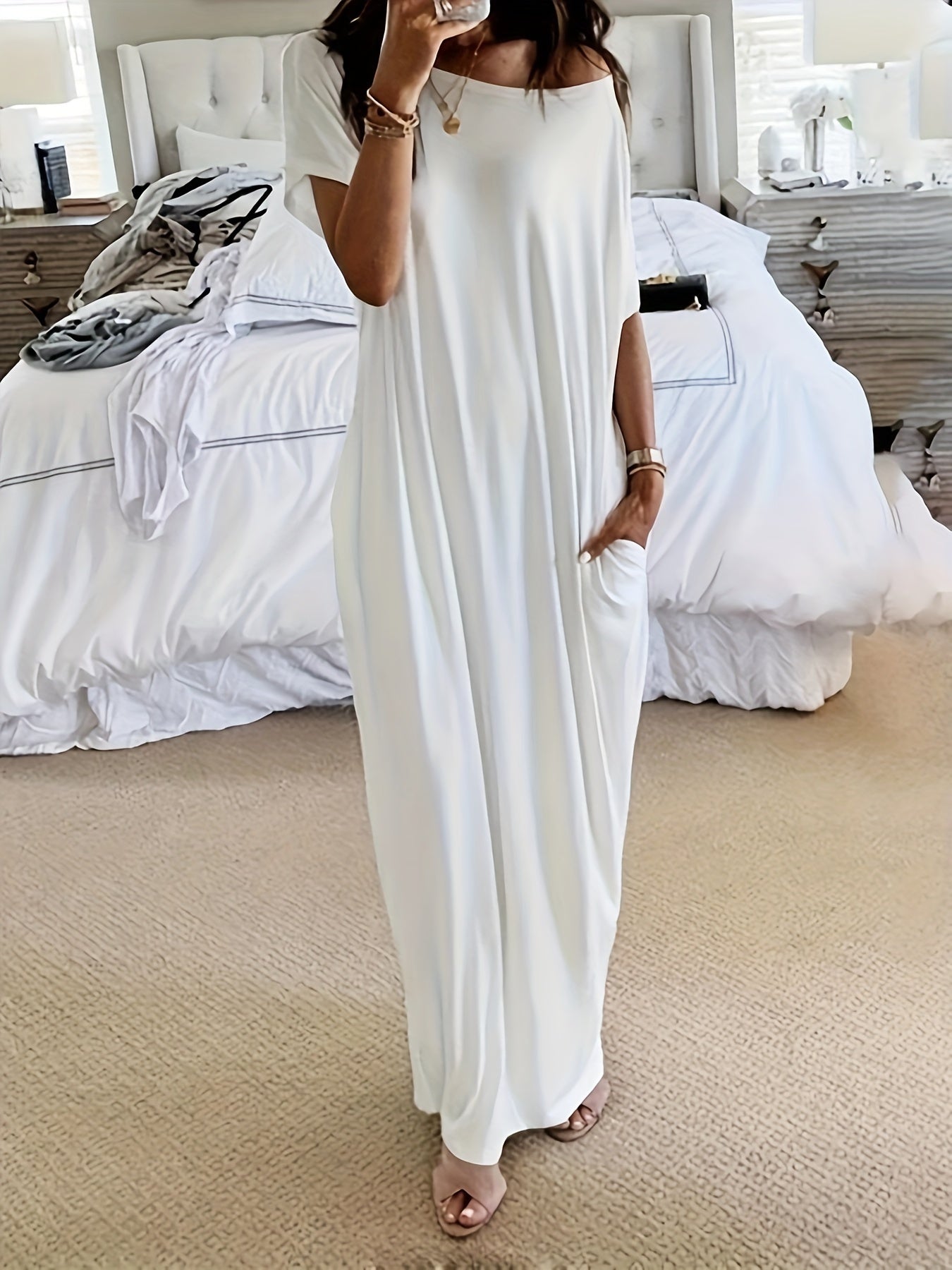 Damen Maxikleid Locker Elegant Lässiger Stil für Alltag und Freizeit