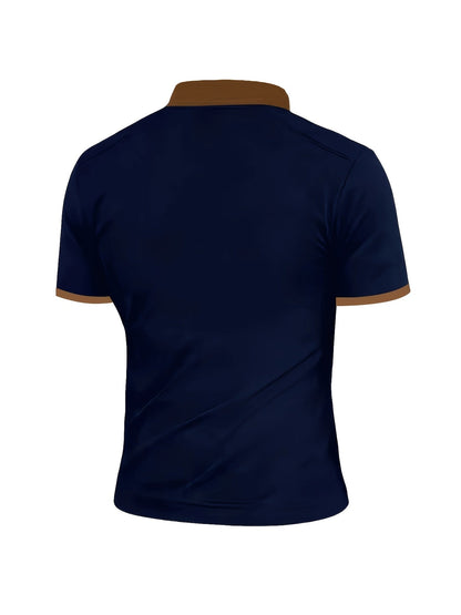 Herren Poloshirt mit modernem Stehkragen und Brusttasche – Stilvolles Freizeit- und Business-Oberteil