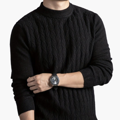 Herren Strickpullover mit Zopfmuster – Modischer Freizeitpullover für Herbst und Winter