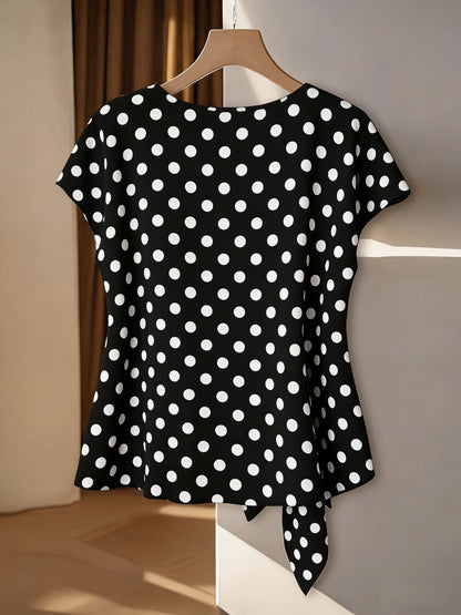 Damen Bluse mit Boho-Muster und asymmetrischem Knoten – Lässiger Sommer-Style