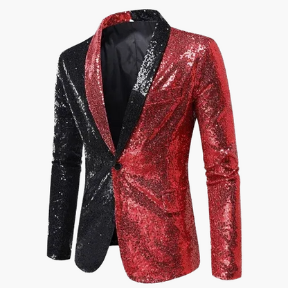 Herren Luxus Pailletten Sakko Blazer für Party und Bühne – Elegantes Glitzer-Design