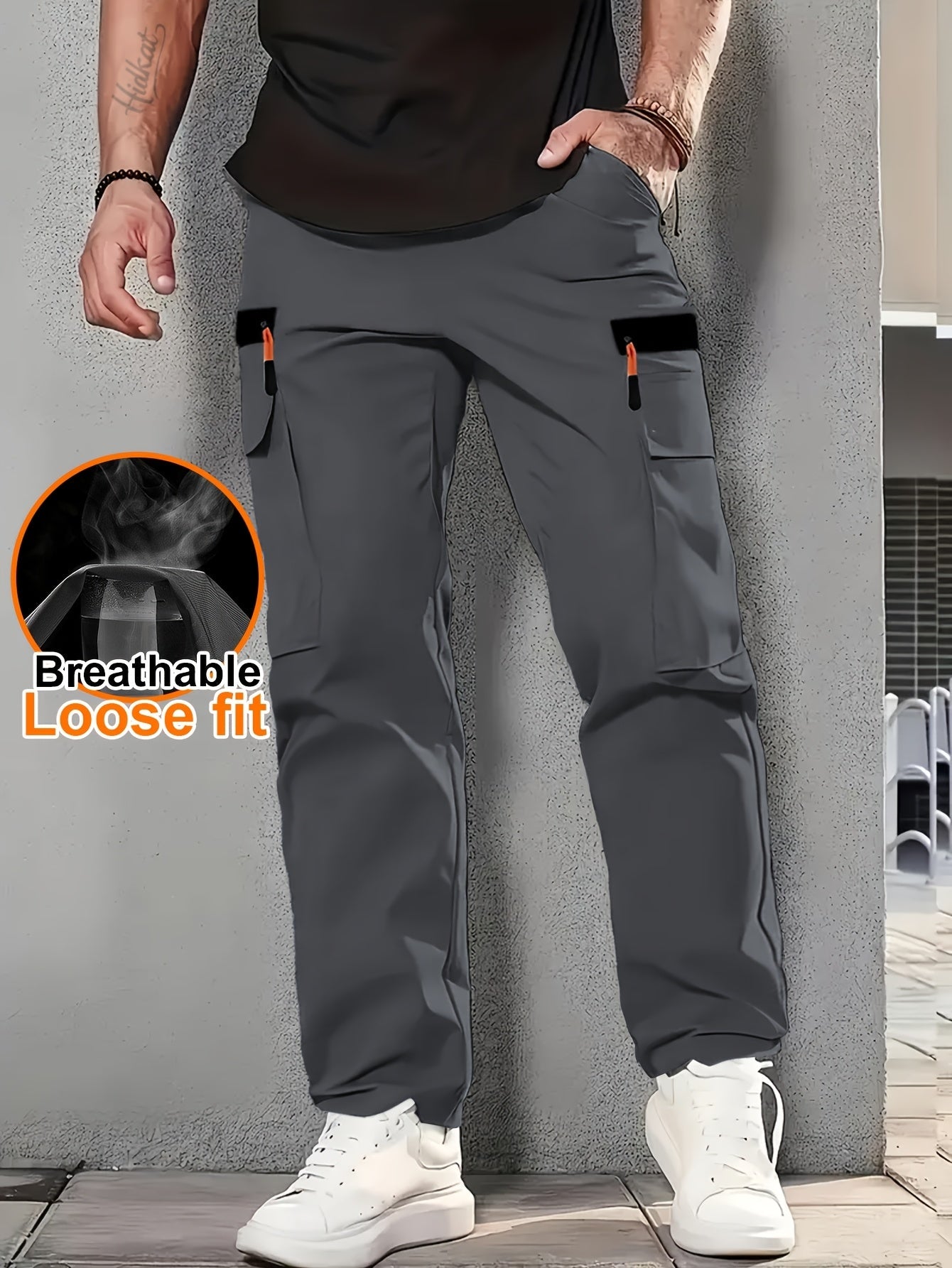 Herren Cargo Hose mit lockerem Schnitt, atmungsaktiv und vielseitig für Alltag und Outdoor