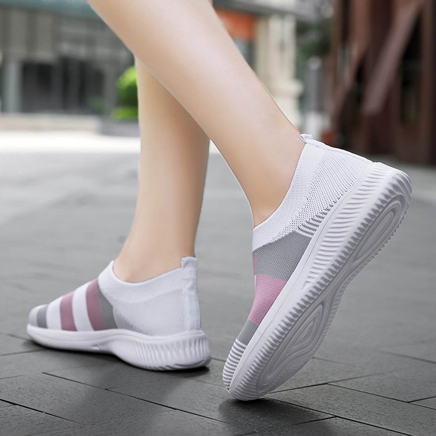 Damen Slip-On Sneaker – Bequeme Freizeitschuhe mit modernem Muster für Alltag und Spaziergänge